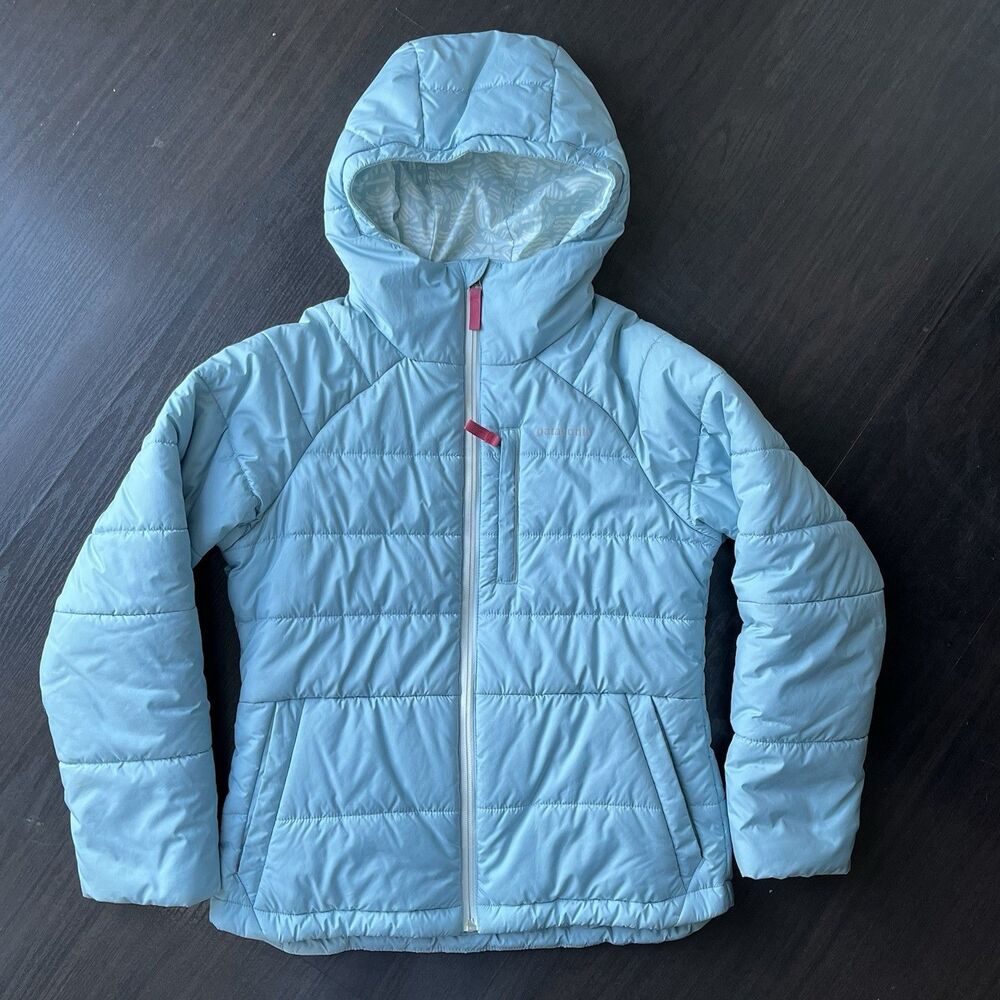 Patagonia Girls Pine grove Jacket Sz L 12 Insulated Hooded Water Repellent Snow